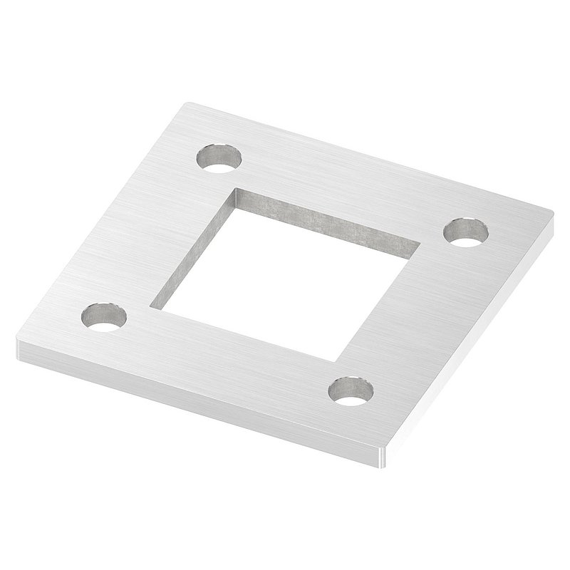 Ankerplatte, 120x120x8mm, mit Längsschliff, V2A