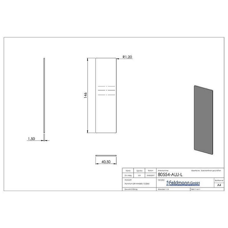 Endkappe für Aluprofil 80300-ALU, max. 41° Schräge