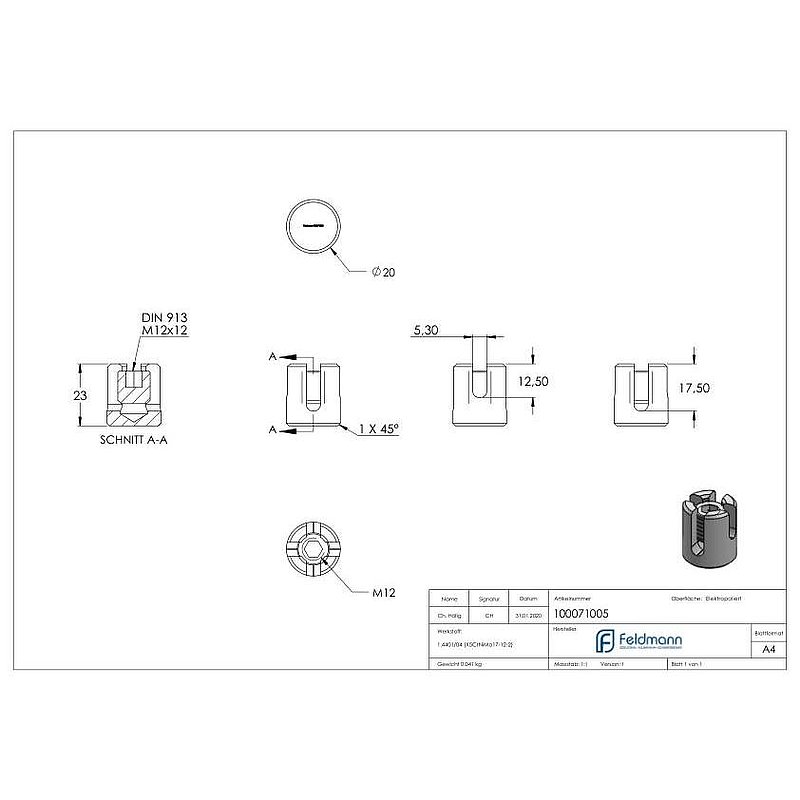 Serre-câble en croix pour câble Ø 5mm, V4A