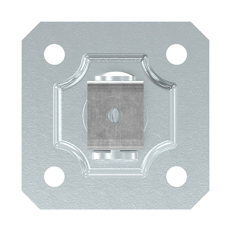 Gond à visser avec plaque taraudée M20, acier électrozingué