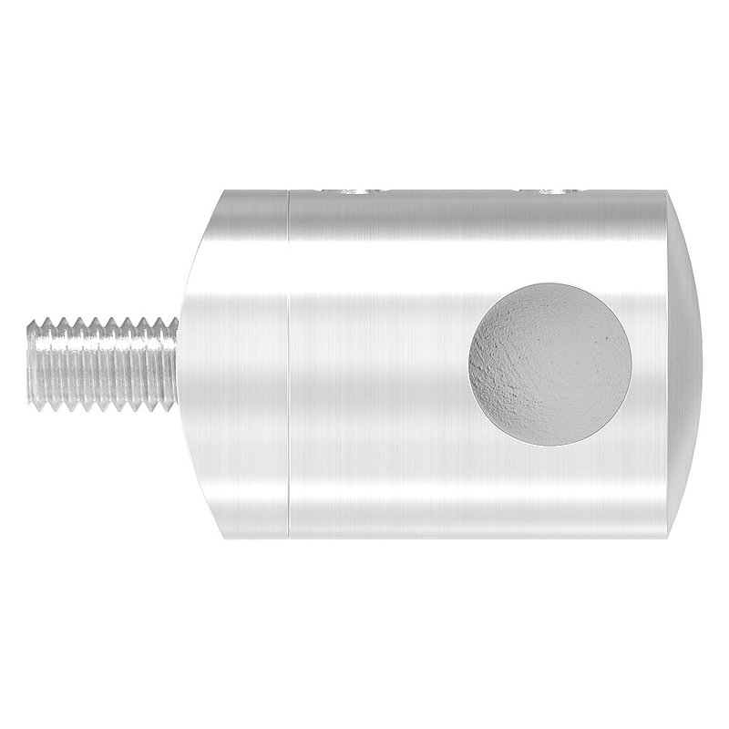 Cross bar end bracket for 42.4 mm tube with blind hole right 10.2 mm, AISI304