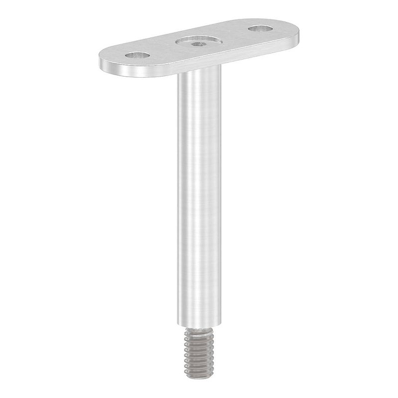 Pin Ø 12mm with straight handrail connection plate, AISI304