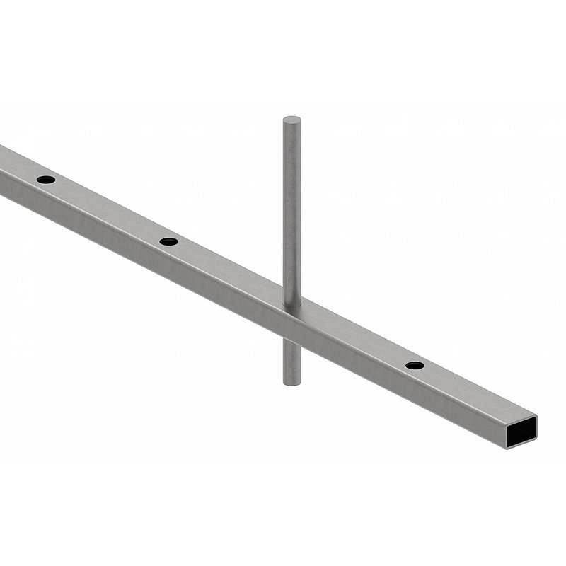 Rechteckrohr 30x20x2mm, Löcher für Ø 12mm mit Abstand Mitte-Mitte 132mm, L: 3000mm