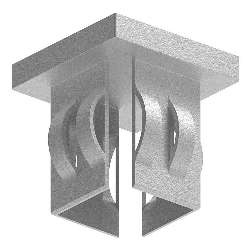 Stahleinschlagkappe, für Quadratrohr 30x30mm, verzinkt