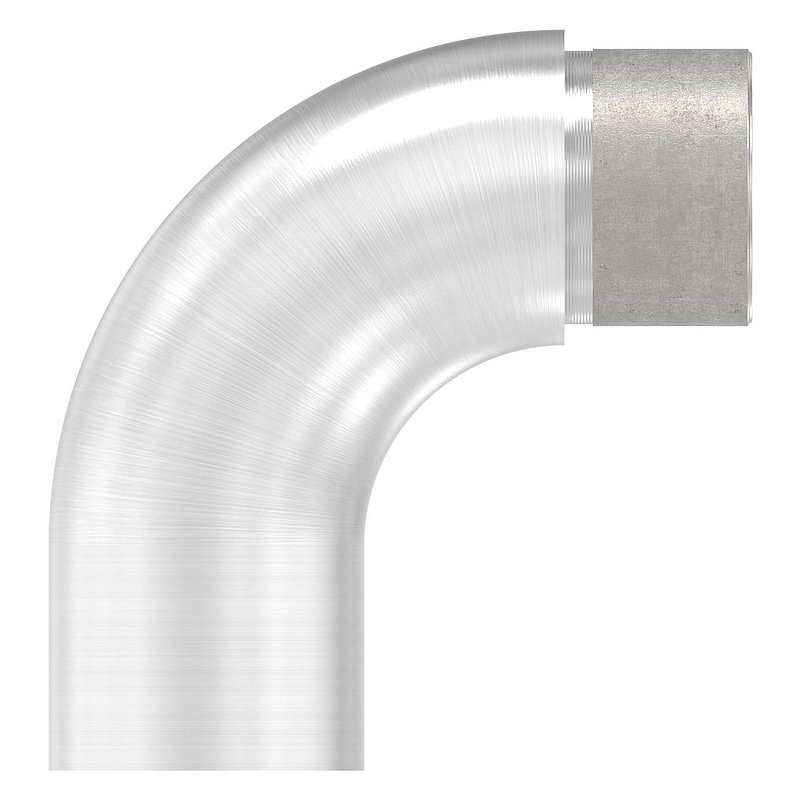 Endbogen 90° flach, für Rohr 33,7x2,0mm, V2A