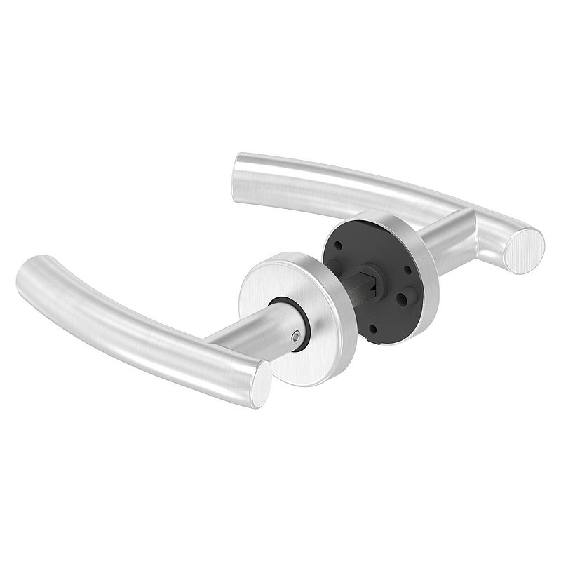 Pair of lever handles, rotatable, AISI304