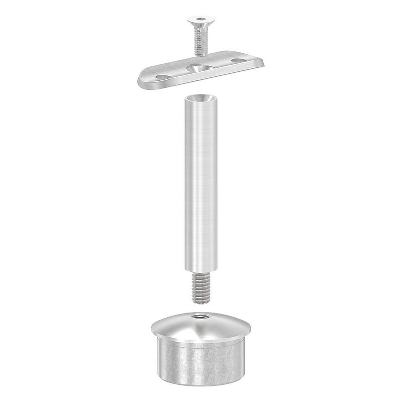 Rohrabschlussstopfen für Rohr 42,4x2,5mm, Handlaufanschlussplatte: 42,4mm, V2A