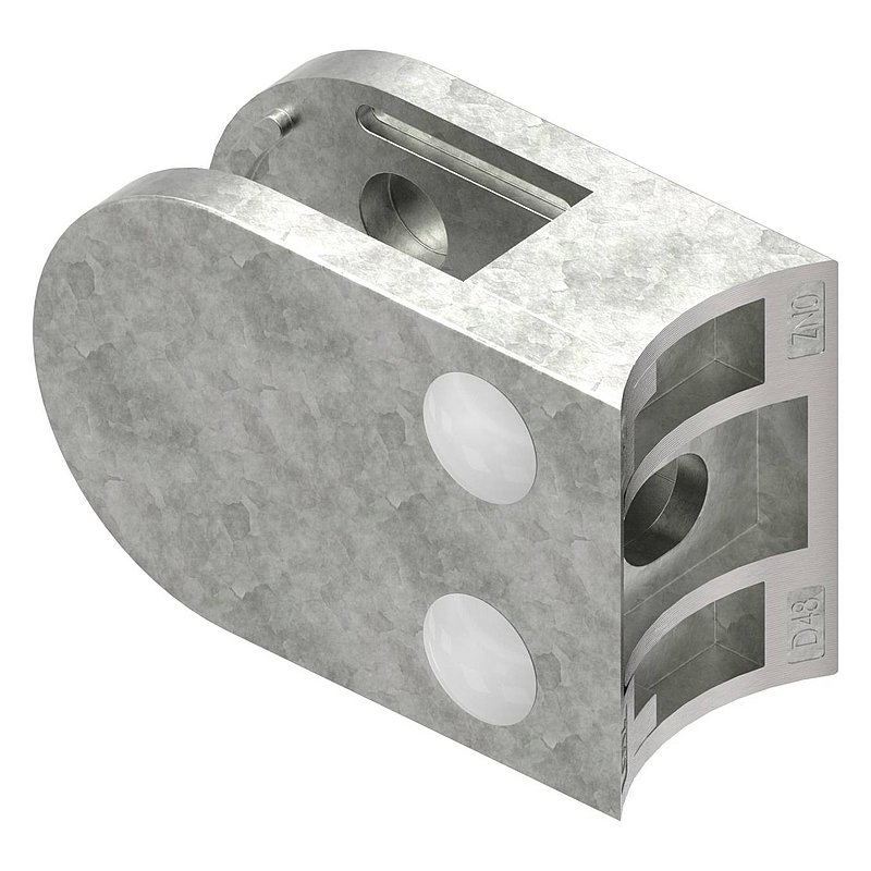 Glasklemme Mod. 38, Anschluss: 48,3mm, Zink roh