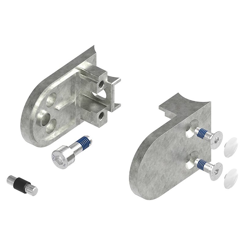 Glass clamp mod. 12, connection: 33.7mm, raw zinc