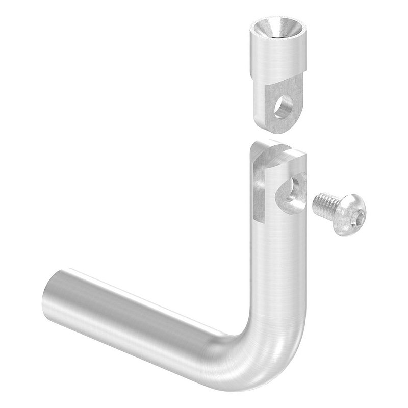 Bügel Ø 14mm, mit Gelenk, 90° gebogen, V2A