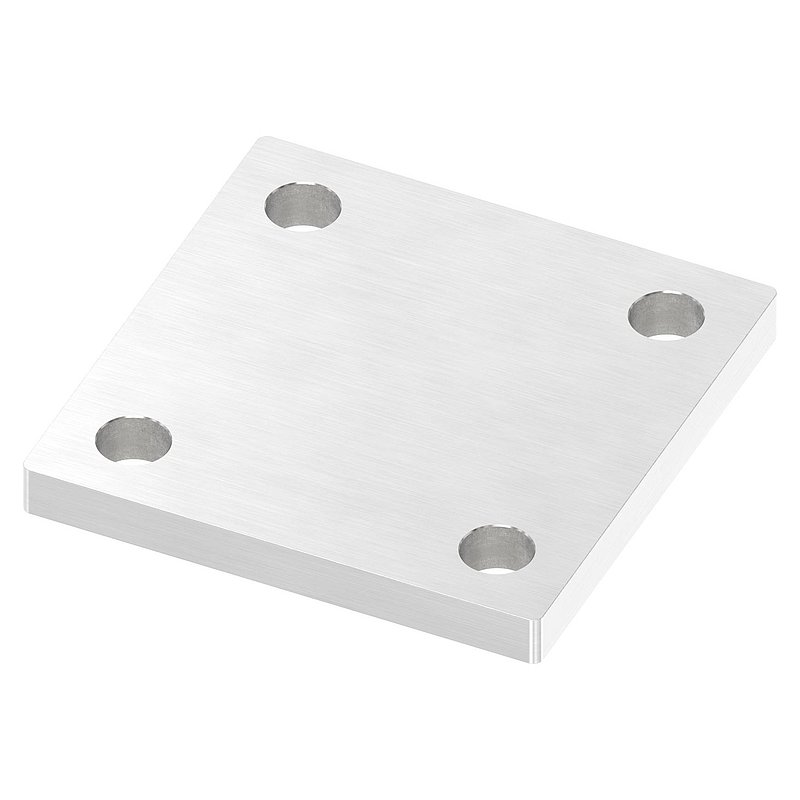 Ankerplatte, 100x100x10mm, mit Längsschliff, V2A