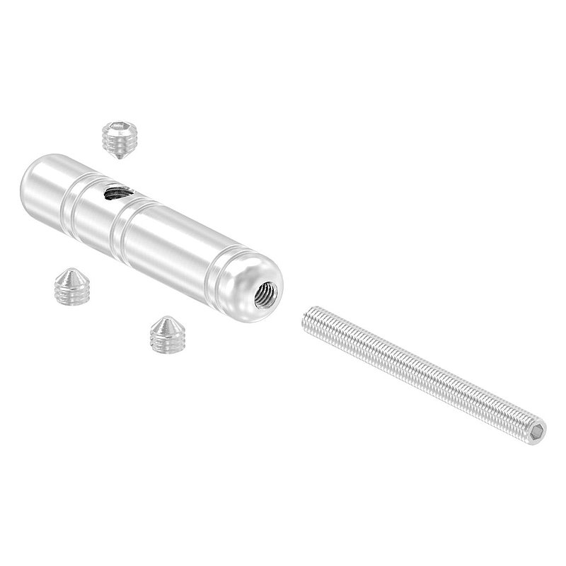 Threaded terminal for self-assembly, for 4mm cable, AISI304