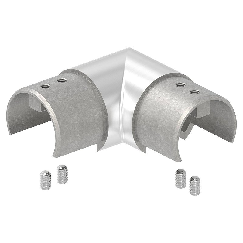 Eckbogen horizontal, für 48,3mm, V4A, Verlaufsecke