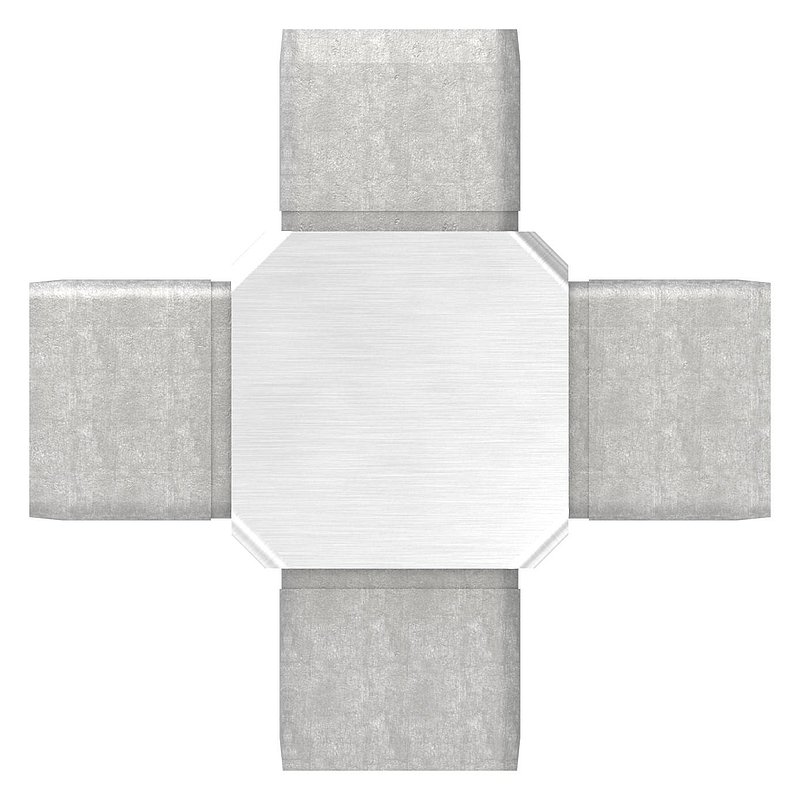 Raccord en croix égal pour tube 40x40x2,00mm, V4A