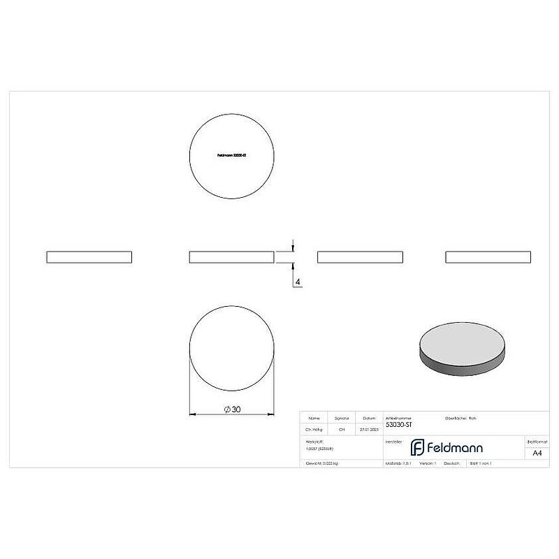 Ronde 30x4mm
