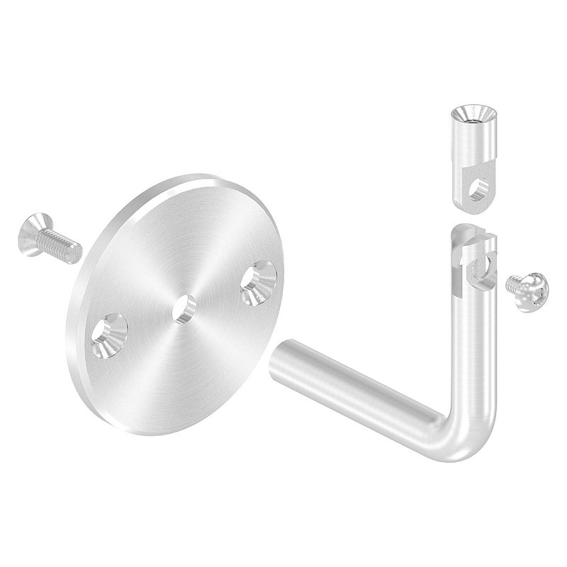 Handlaufhalter mit Gelenk, oben Innengewinde M6 (Ronde und Bügel verschraubt), V2A