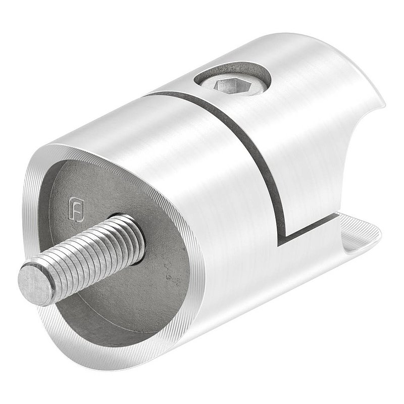 Holder for round clamping profile 18mm Connection: 42.4mm, AISI304