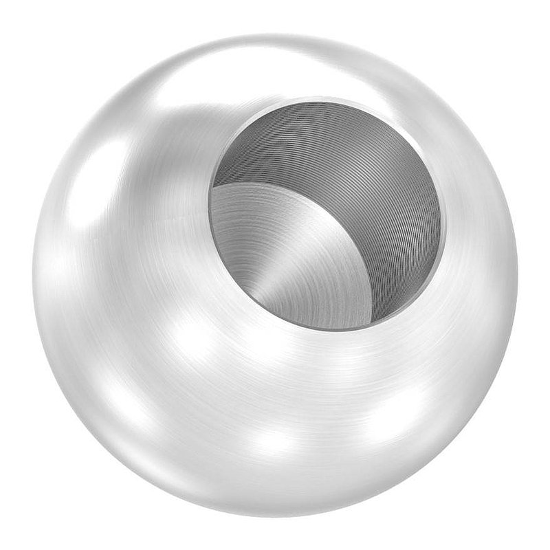 Vollkugel Ø 25mm mit Sackloch 12,2mm, V2A