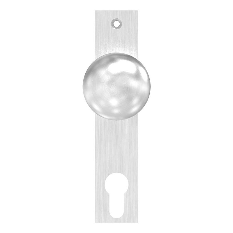 Türknopf, Ø 50mm, mit Langschild, V2A