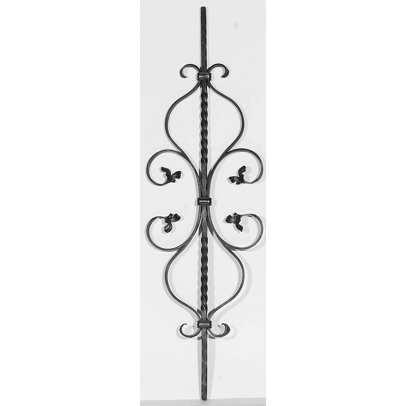 Zierstab 12x12mm, gehämmert, Barock, H: 900mm