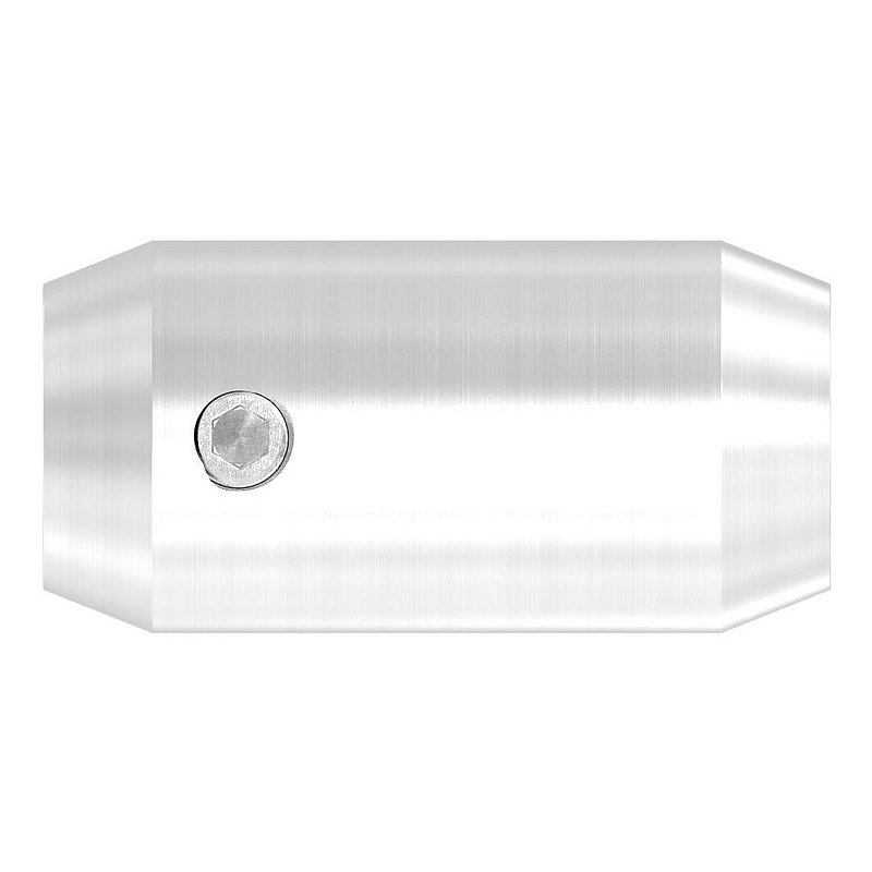 Bar connector Ø18mm with M10 thread and 12mm hole, AISI304