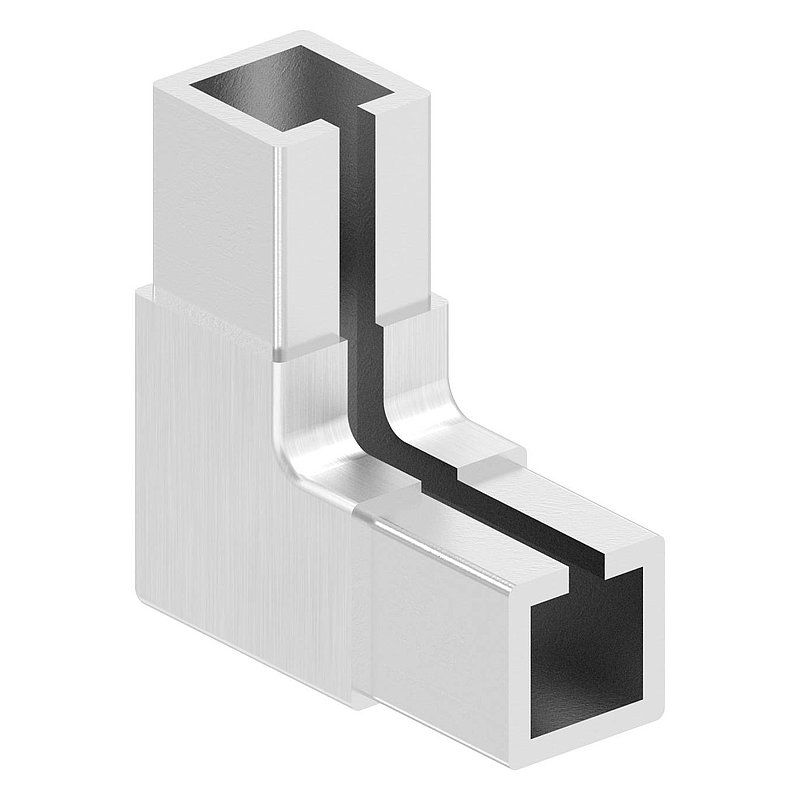 Eckverbinder für quadratisches Klemmprofil 20x20x1,25 mm, V2A