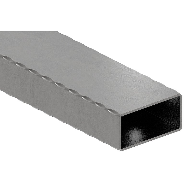 Rechteckrohr 80x40x2,5mm, L: 6000mm, gehämmert