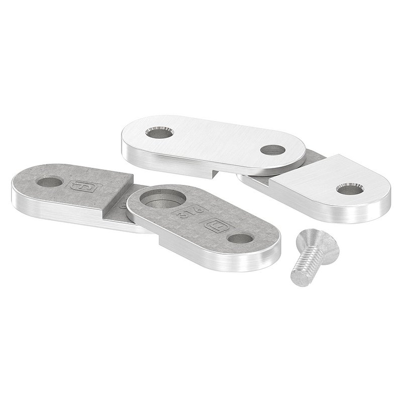 Handlaufanschlussplatte verstellbar, flach, V4A