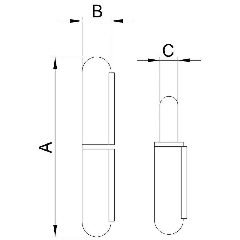 Anschweißband, L: 100mm, V4A