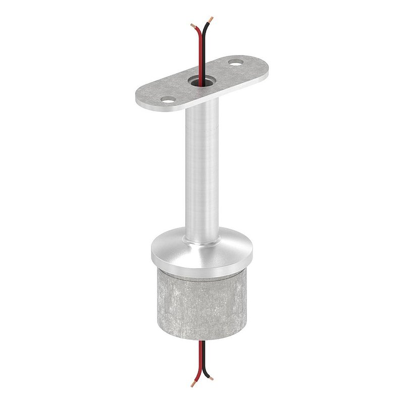 Rohrabschlussstopfen mit Stift für LED Handlauf, V4A