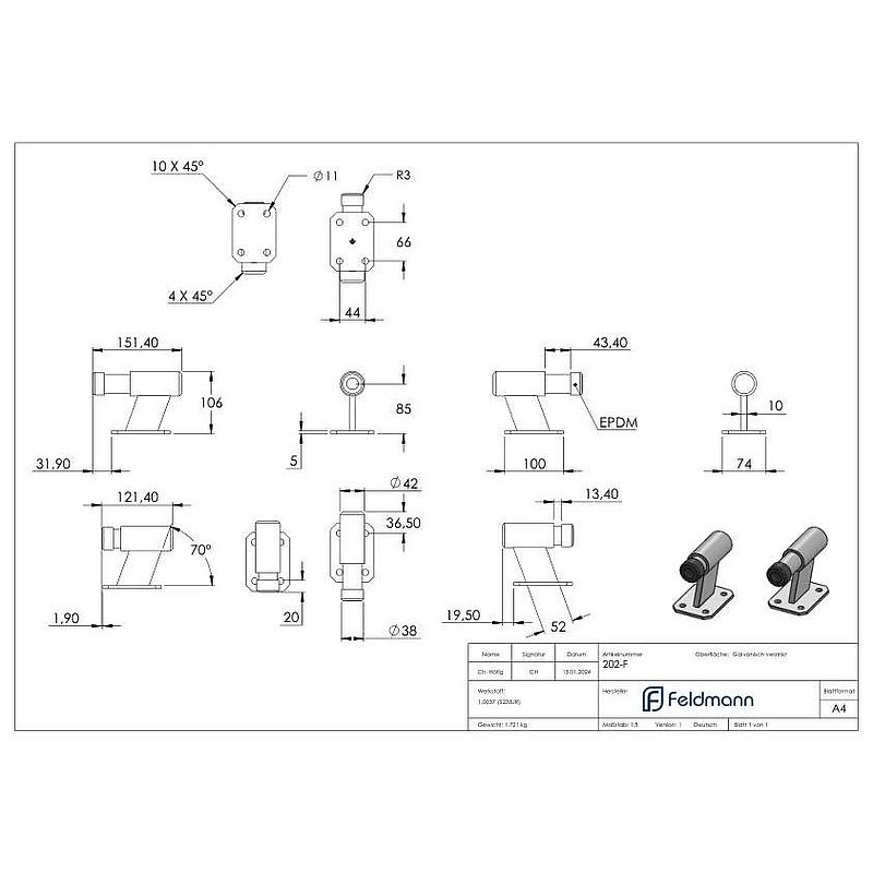 Screw-on end stop, with damping