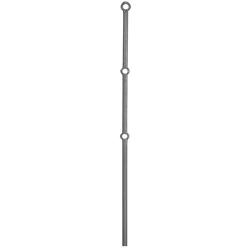 Pfosten aus 25mm rund, H: 1200mm, 3x gelocht