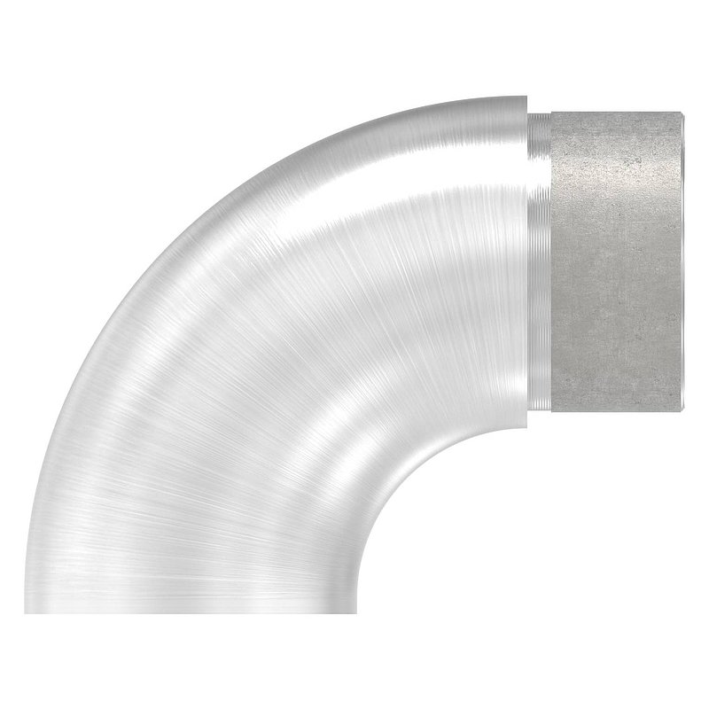 Endbogen 90° flach, für Rohr 42,4x2,0mm, V2A