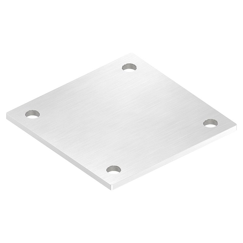 Ankerplatte, 150x150x6mm, mit Längsschliff, V2A