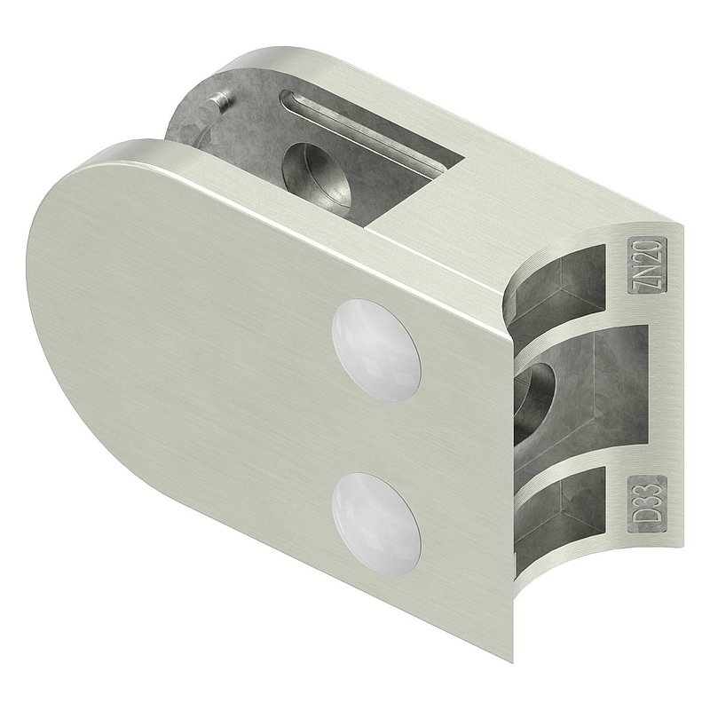 Glasklemme Mod. 38, Anschluss: 33,7mm, VA-Effekt