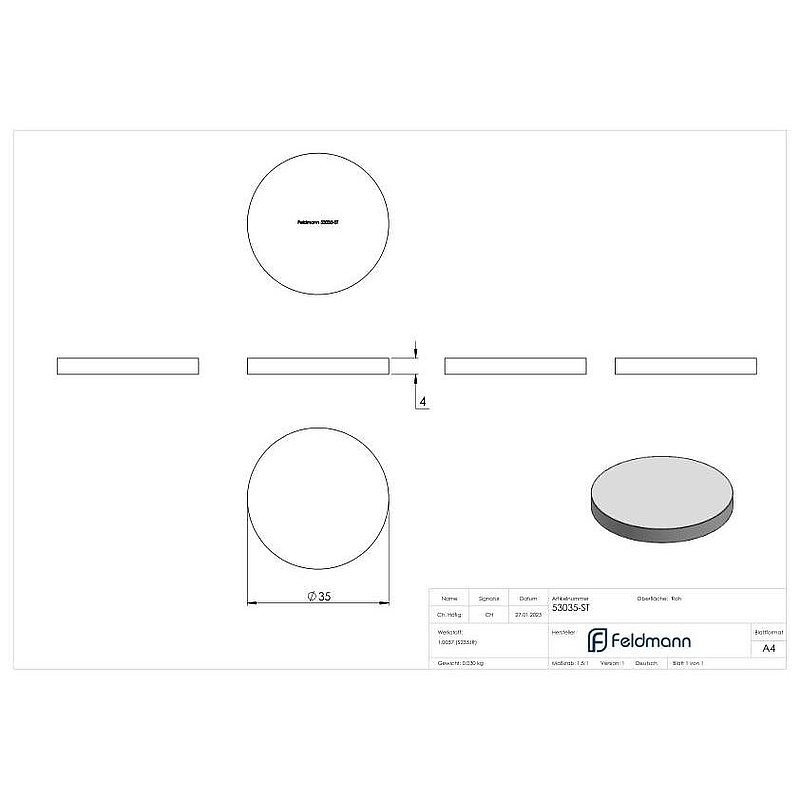 Embase 35x4mm
