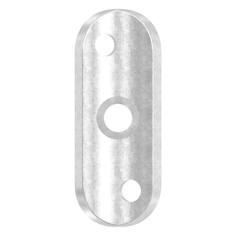 Handlaufanschlussplatte, Rohranschluss Ø 33,7mm, Bohrungen versetzt, S235JR