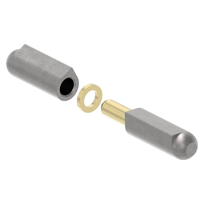 Anschweißband mit Messingring und -stift, Länge: 60mm