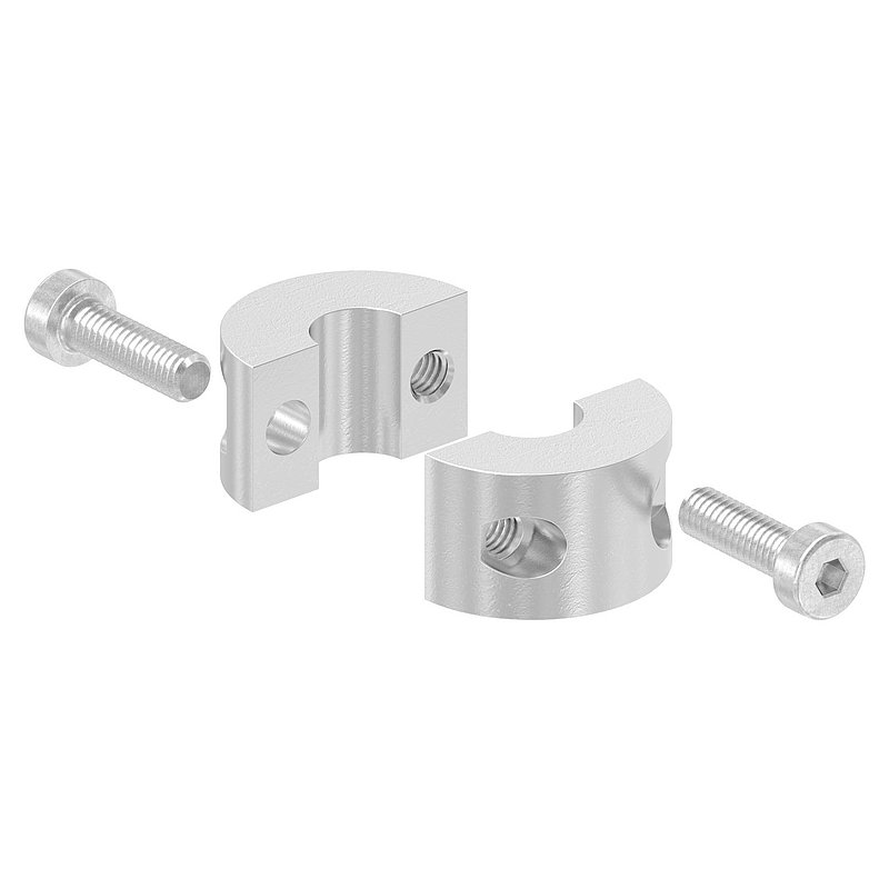 Rundklemme 2-teilig für Seil Ø 8mm, V4A