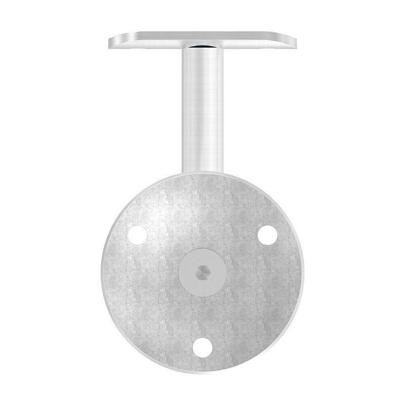 Support mural avec plaque de fixation pour main-courante de Ø 42,4mm, embase et étrier vissé, V2A