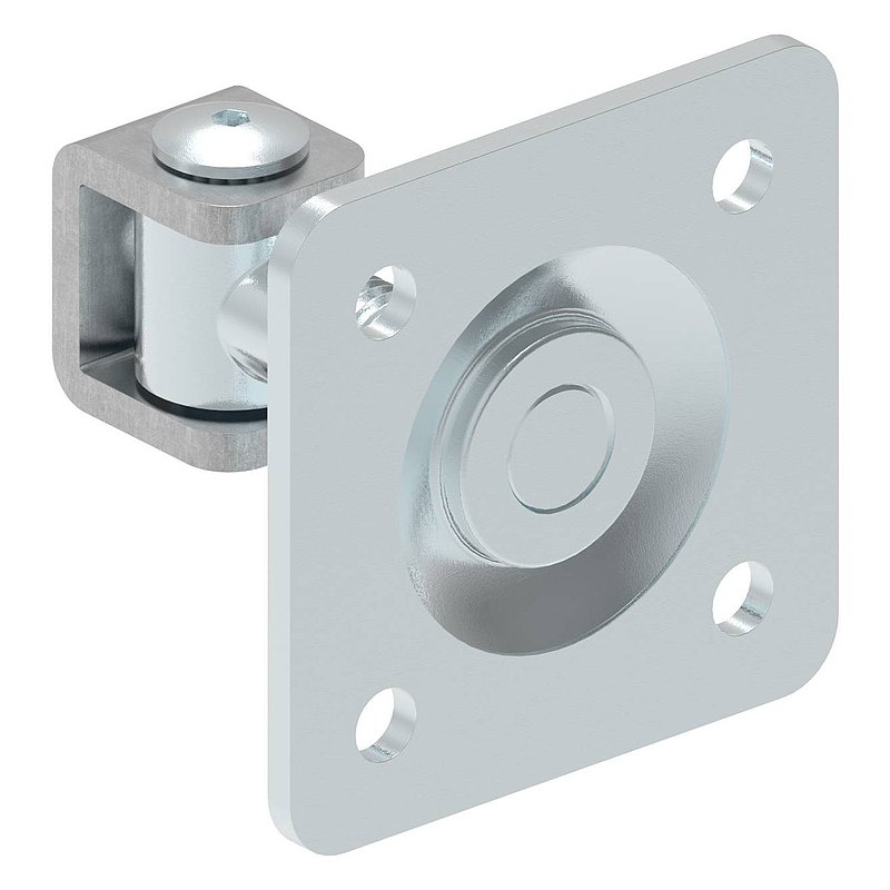 Paumelle de porte M20 avec plaque réglable, électro-zinguée