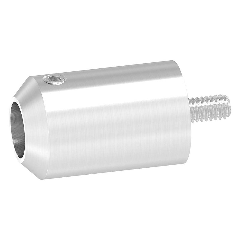 Querstabhalter zum Stoßen, Bohrung Ø 12,5mm, flacher Anschluss, V2A