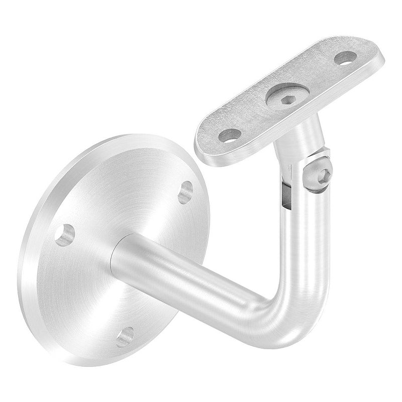Handlaufhalter mit Gelenk, Handlaufanschlussplatte Rohr 42,4mm (Ronde und Bügel verschraubt), V2A