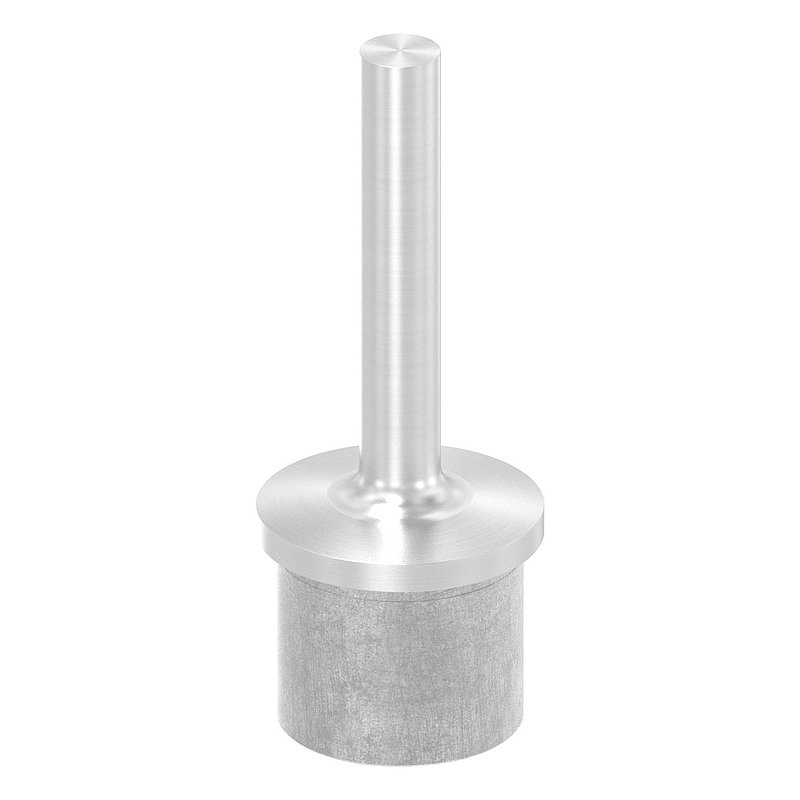 Rohrabschlussstopfen mit Stift Ø 12mm für Rohr 42,4x3,0mm, V2A