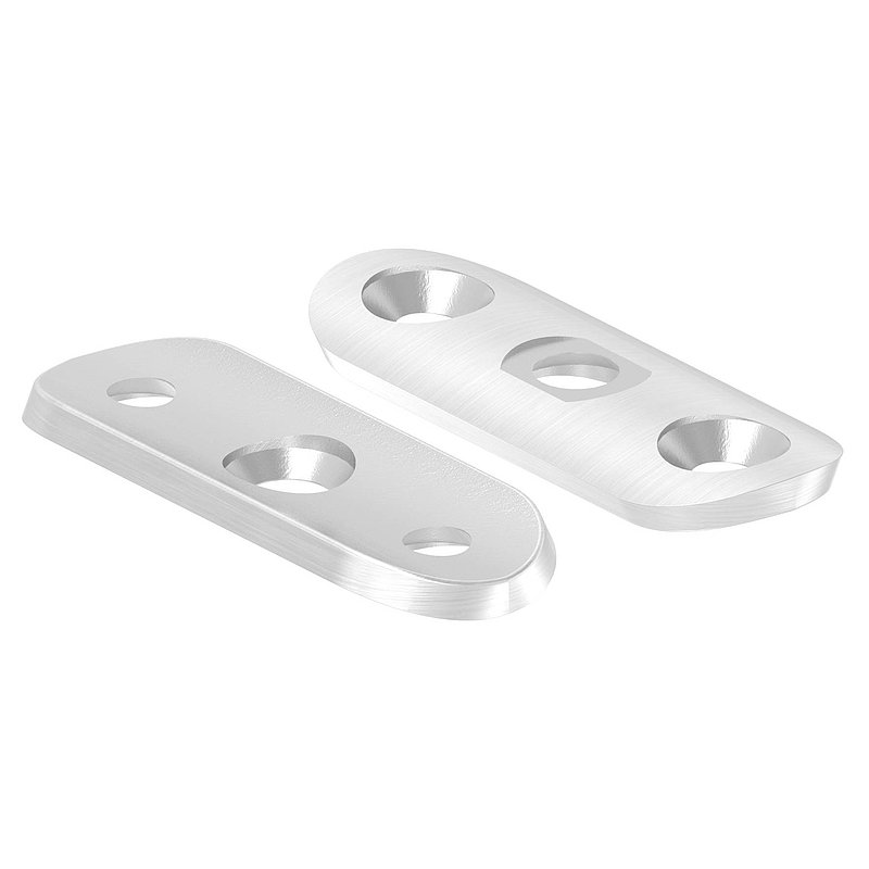 Handlaufanschlussplatte, 48,3mm, Bohrungen gesenkt, V2A