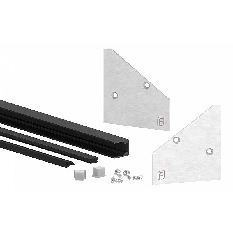 Mounting set glass 21.52mm eleganza canopy, for L: 2205mm