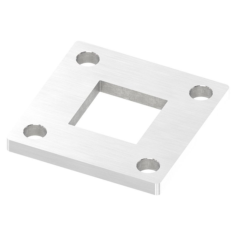 Ankerplatte, 68x68x6mm, mit Längsschliff, V2A