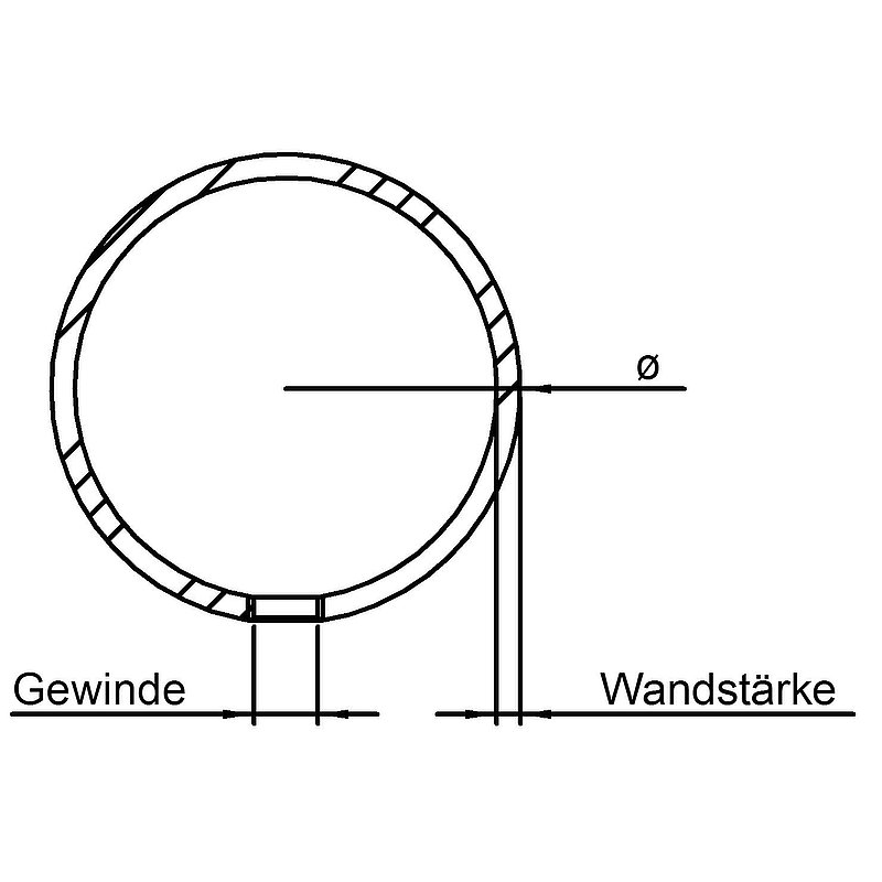Hohlkugel Ø 60mm mit Gewinde M8, V2A