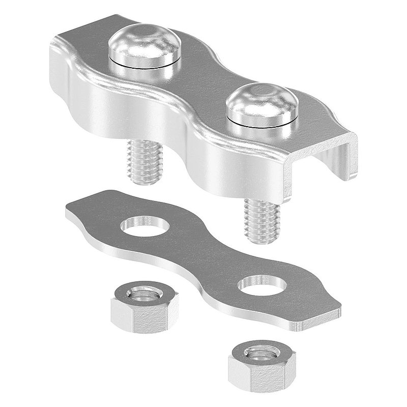 Duplexklemmen für Seil 6mm, V4A