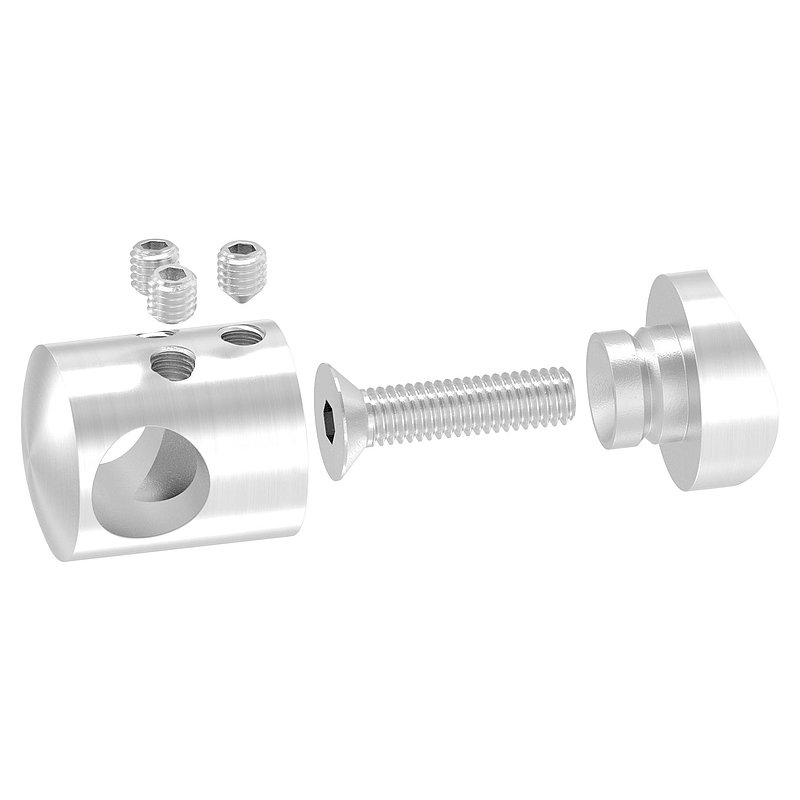 Querstabhalter zum Stoßen, für 33,7mm Rohr, 12,2mm Bohrung, V2A